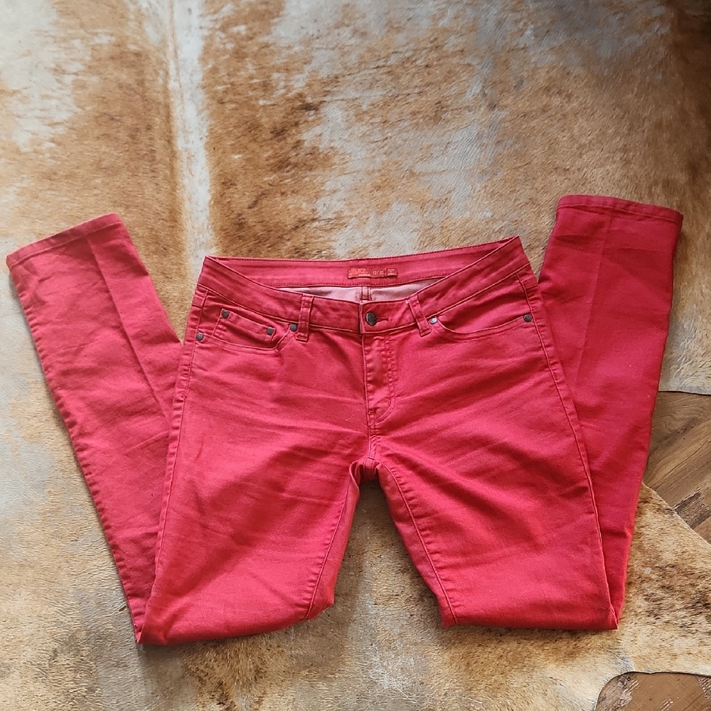 PRANA Kara Sunwashed Red Straight Mid Rise Jeans 10